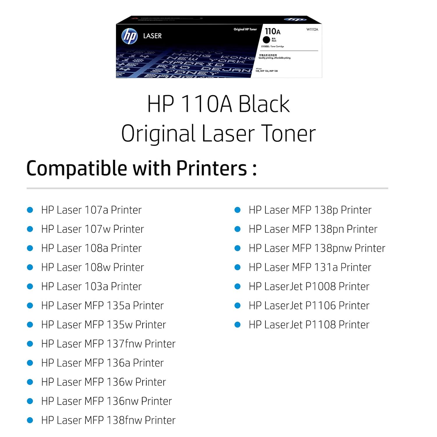 HP 110A Original Laser Toner Cartridge For HP Laser 100 Printer series, HP Laser MFP 130 Printer series- Black HP 110A Original Laser Toner Cartridge For HP Laser 100 Printer series, HP Laser MFP 130 Printer series- Black