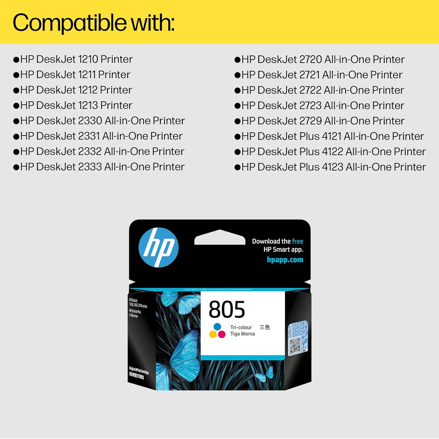 HP 805 Ink Cartridge Original Ink Cartridge for HW-HP DeskJet 2720 AiO Printer, HP DeskJet 2721 AiO Printer HP 805 Ink Cartridge Original Ink Cartridge for HW-HP DeskJet 2720 AiO Printer, HP DeskJet 2721 AiO Printer