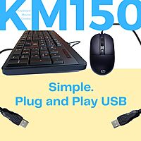 HP KM150 Wired Keyboard and Mouse Combo Full-Size Keyboard, 1600 DPI Ergonomic Optical Sensor Mouse, Instant USB Plug-and-Play, 12 Shortcut Keys, Adjustable Slope Keyboard HP KM150 Wired Keyboard and Mouse Combo Full-Size Keyboard, 1600 DPI Ergonomic Optical Sensor Mouse, Instant USB Plug-and-Play, 12 Shortcut Keys, Adjustable Slope Keyboard