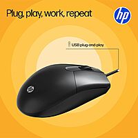 HP M080 Wired Mouse (AB3C5AA) | 1600 DPI Optical Sensor, Ergonomic Design, Plug & Play USB Mouse HP M080 Wired Mouse (AB3C5AA) | 1600 DPI Optical Sensor, Ergonomic Design, Plug & Play USB Mouse