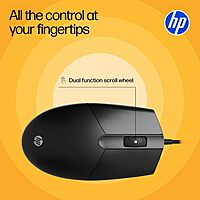 HP M080 Wired Mouse (AB3C5AA) | 1600 DPI Optical Sensor, Ergonomic Design, Plug & Play USB Mouse HP M080 Wired Mouse (AB3C5AA) | 1600 DPI Optical Sensor, Ergonomic Design, Plug & Play USB Mouse