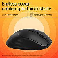 HP M120 Wireless Mouse, USB-A Nano Dongle, 2.4 Ghz Wireless Connection, 6 Buttons, Up to 1600 Dpi, Optical Sensor, Ergonomic Design HP M120 Wireless Mouse, USB-A Nano Dongle, 2.4 Ghz Wireless Connection, 6 Buttons, Up to 1600 Dpi, Optical Sensor, Ergonomic Design
