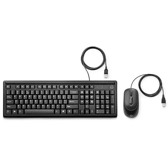 HP Wired Keyboard and Mouse KM160, Numeric Keypad, Full Range of 109 Keys , LED Indicators,1000 Dpi Optical Sensor, Adjutsable Height, Black HP Wired Keyboard and Mouse KM160, Numeric Keypad, Full Range of 109 Keys , LED Indicators,1000 Dpi Optical Sensor, Adjutsable Height, Black