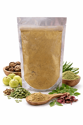 Herbal Hair Pack Powder – Natural Hair Dye & Hair Growth (Henna, Indigo, Amla & More Herbs)