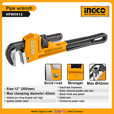 INGCO PIPE WRENCH 12" 300 MM HPW0812