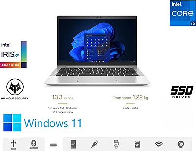 HP EliteBook 630 G10 13.3" Notebook - Full HD - 1920 x 1080 - Intel Core i5 13th Gen i5-1335U Deca-core (10 Core) - 16 GB Total RAM - 256 GB SSD - Pike Silver Aluminum