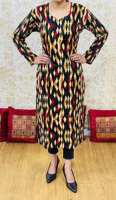 Heavy Rayon Kurti-Black