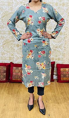 Heavy Rayon Kurti-Grey