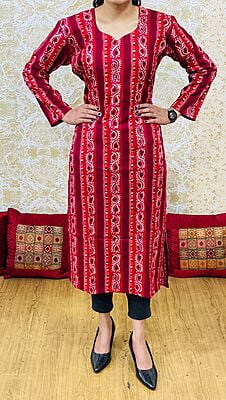 Heavy Rayon Kurti-Maroon
