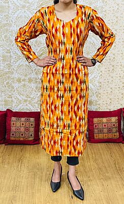 Heavy Rayon Kurti-Mustard