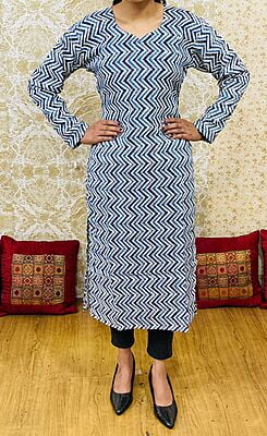 Heavy Rayon Kurti-White