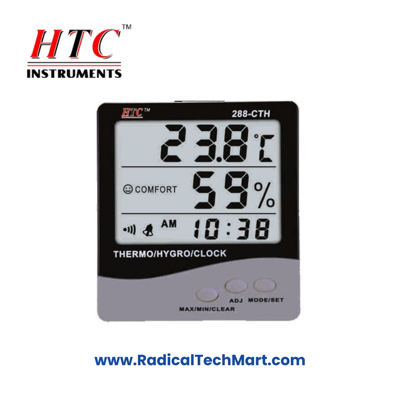 HTC 288-CTH Big Display Thermo Hygrometer with Clock and Calendar