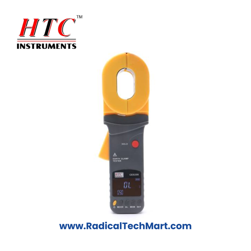 HTC CE-8200 Clamp on Ground Resistance Tester – Front View with Display