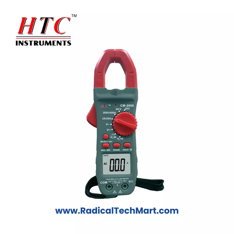 HTC CM 2000 True RMS 600A AC Clamp Meter with NCV and Torch