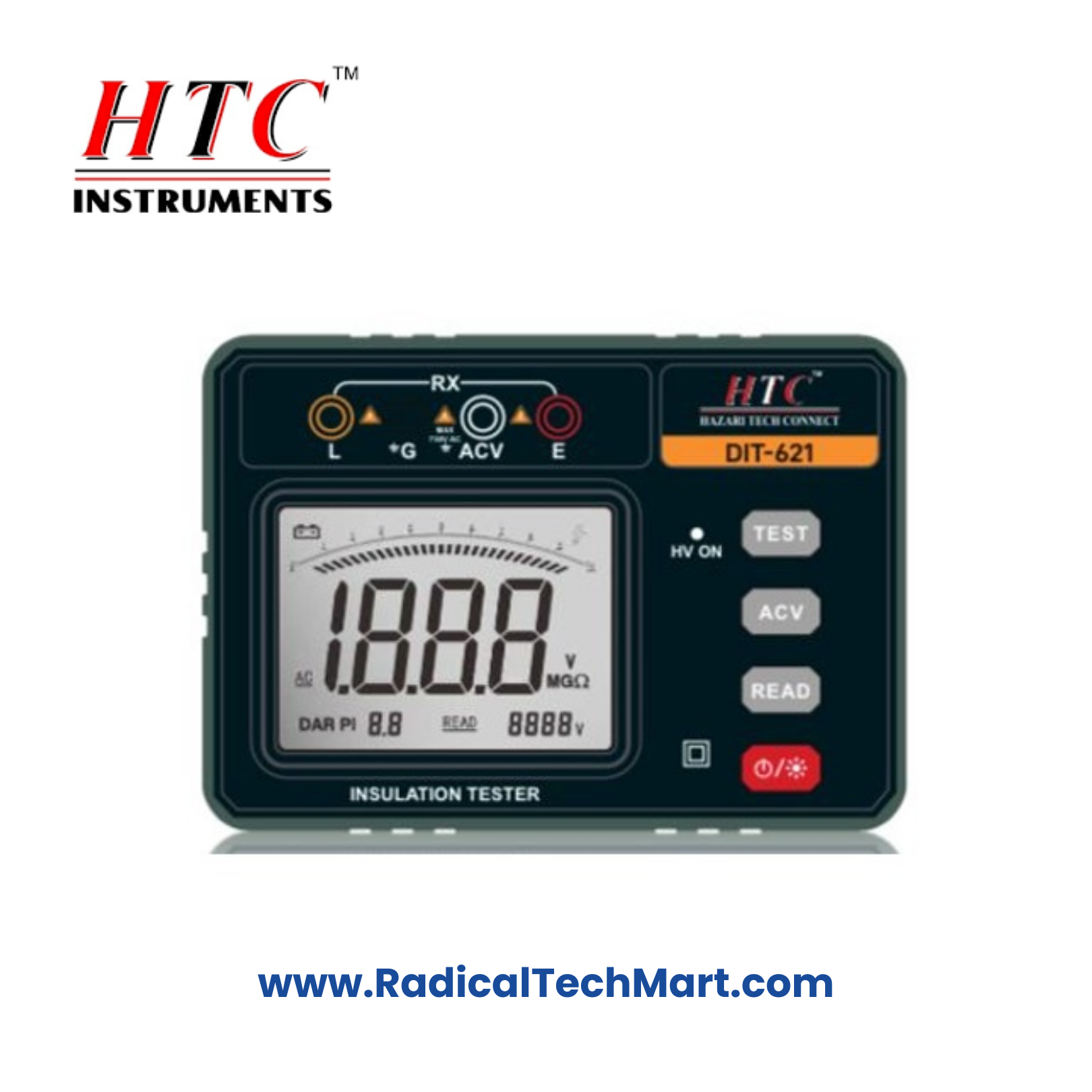 HTC DIT-621 Digital Insulation Tester with Hard Carry Case
