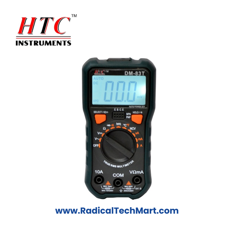 HTC DM-83T Digital Multimeter with True RMS, NCV, and Torch Function