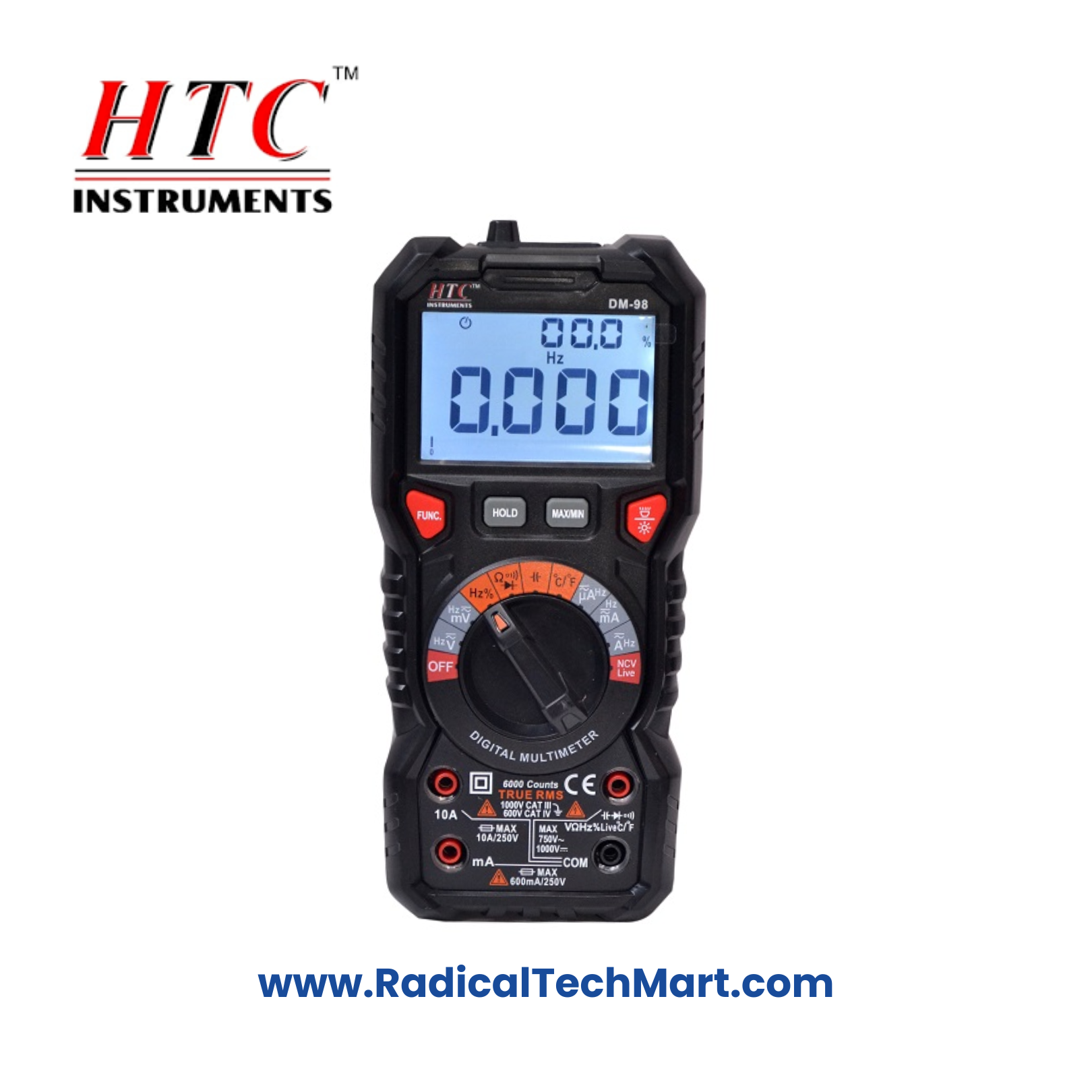 HTC DM-98 True RMS Digital Multimeter with Dual Display