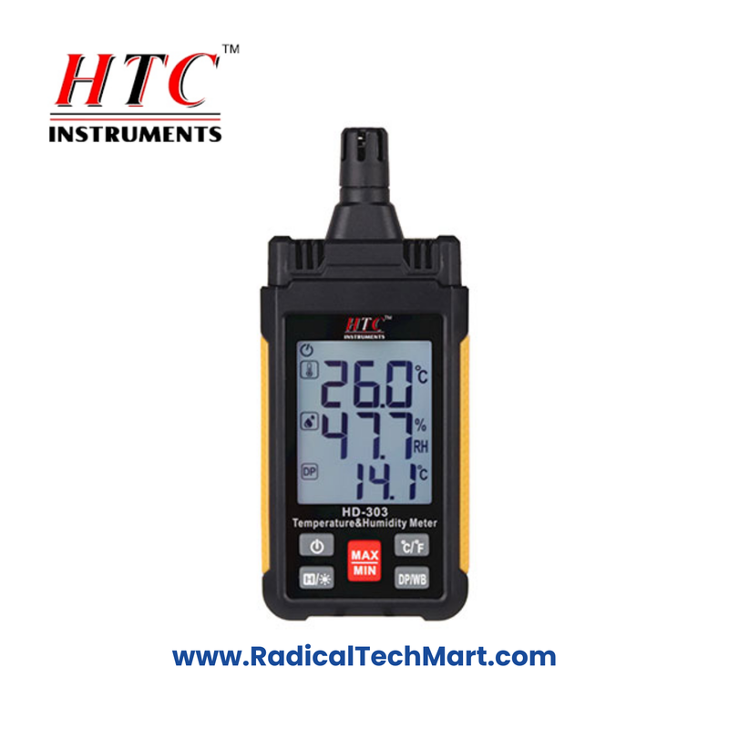 HTC HD-303 Mini Hygrometer with Backlight and Dew Point Display