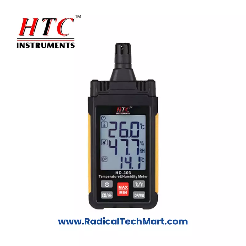HTC HD-303 Mini Hygrometer with Backlight and Dew Point Display
