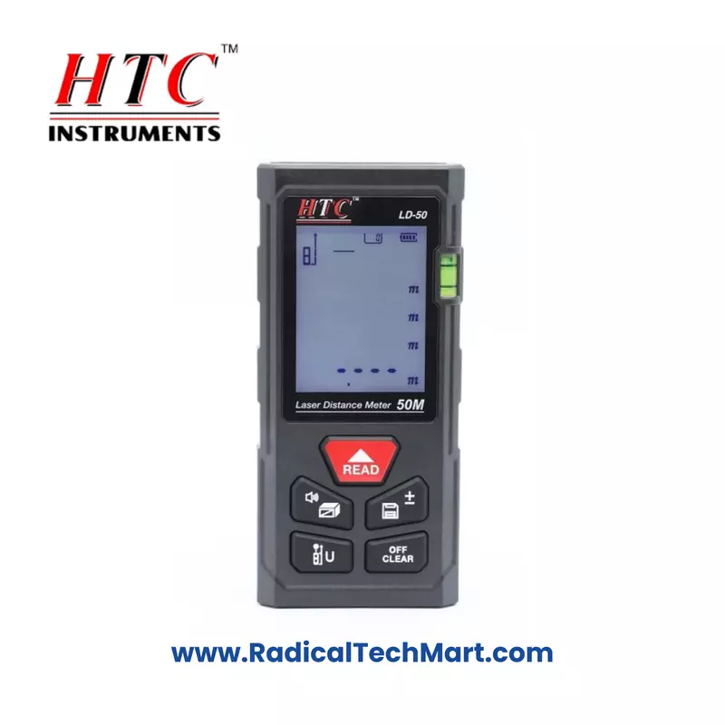 HTC Instruments LD-50 Laser Distance Meter – 50m Range with Area and Volume Function