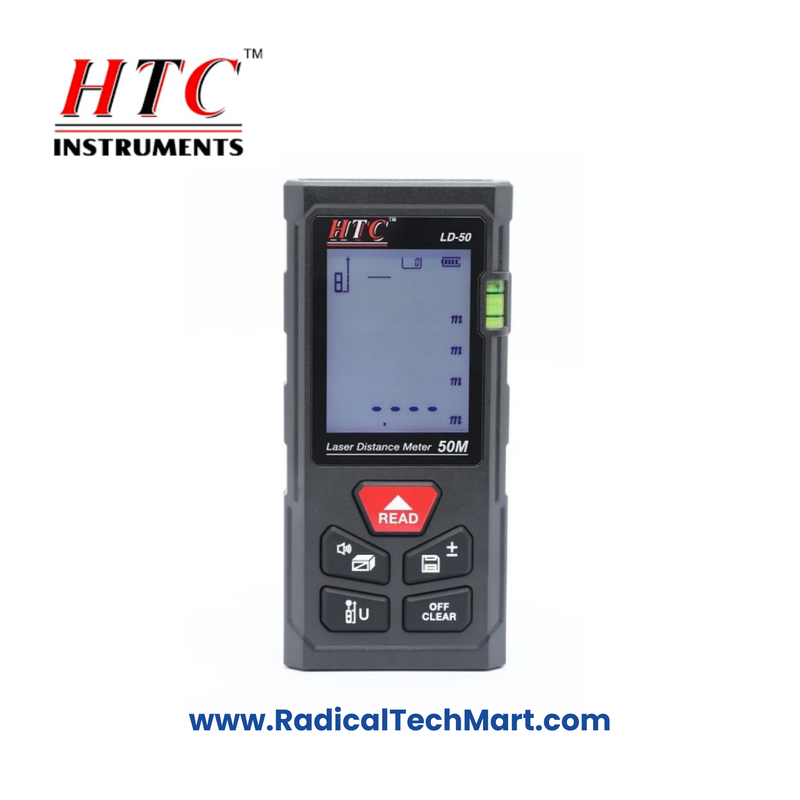HTC Instruments LD-50 Laser Distance Meter – 50m Range with Area and Volume Function