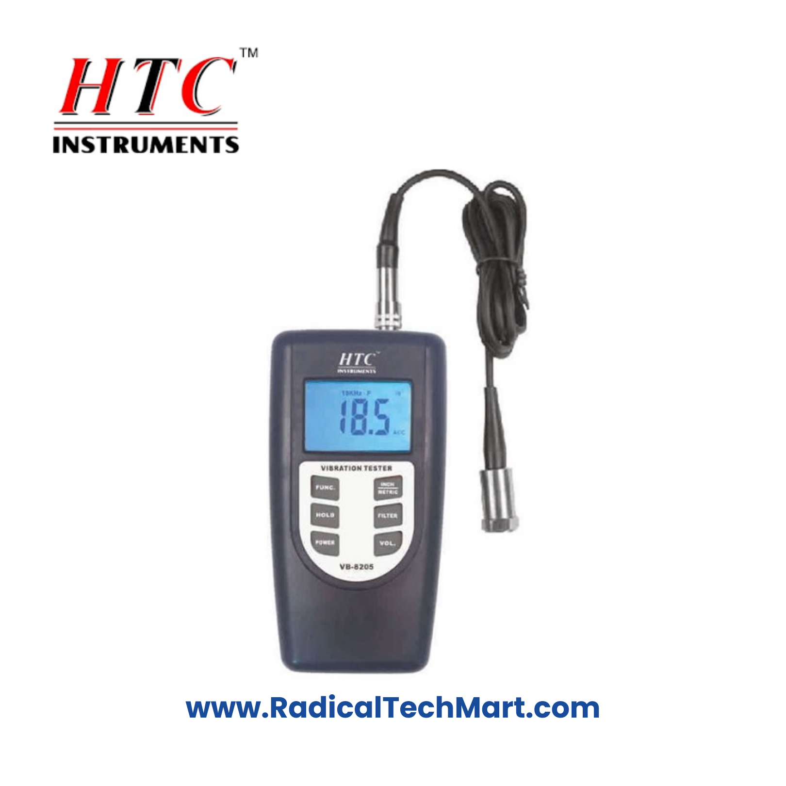 HTC VB-8205 Vibration Meter with probes and carrying case
