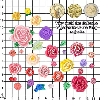 Silicon Mold Candle 3D Rose Garden 32 Cavity