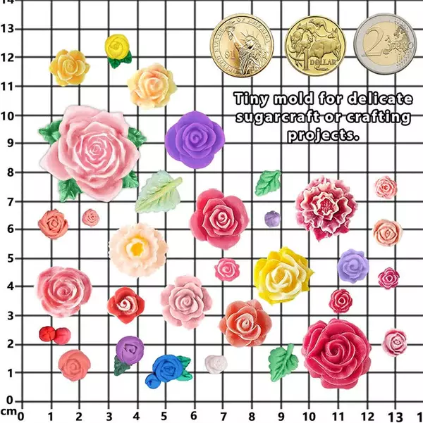 Silicon Mold Candle 3D Rose Garden 32 Cavity