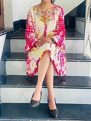 Hakoba Tie and Dye Dress-OffWhite-2