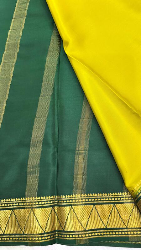 Pure Mysore Silk with Half and Half Pattern saree