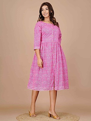 Hand Block Printed Dress Catalogue 1-Pink-1 Hand Block Printed Dress Catalogue 1-Pink-1