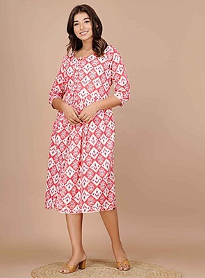 Hand Block Printed Dress Catalogue 1-Pink-2 Hand Block Printed Dress Catalogue 1-Pink-2