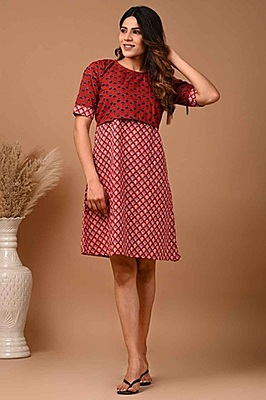 Hand Block Printed Dress Catalogue 3-Red-2 Hand Block Printed Dress Catalogue 3-Red-2