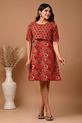 Hand Block Printed Dress Catalogue 3-Rust-1 Hand Block Printed Dress Catalogue 3-Rust-1