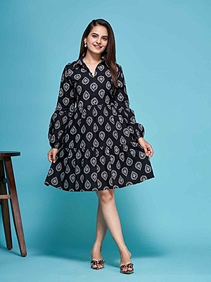 Hand Block Printed Dress Catalogue 4-Black-2