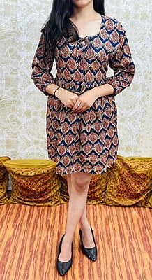 Hand Block Printed Dress Catalogue 5-CobaltBlue-1