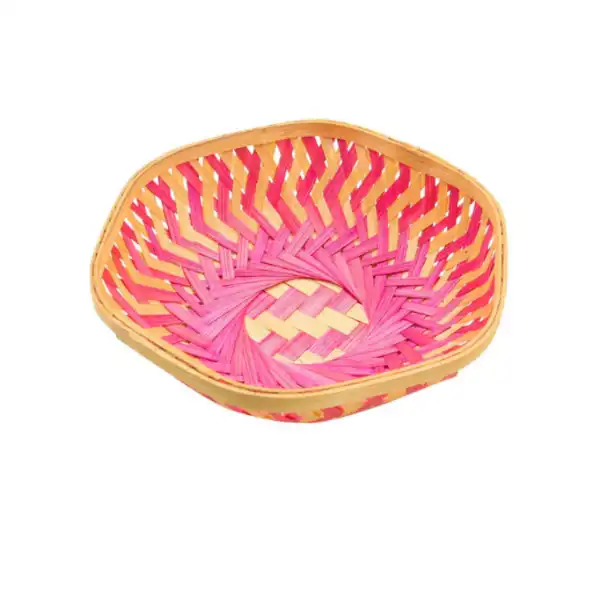 Hexagonal bamboo tokri basket for pooja , rustic storage, decor, and eco gifting Hexagonal bamboo tokri basket for pooja , rustic storage, decor, and eco gifting