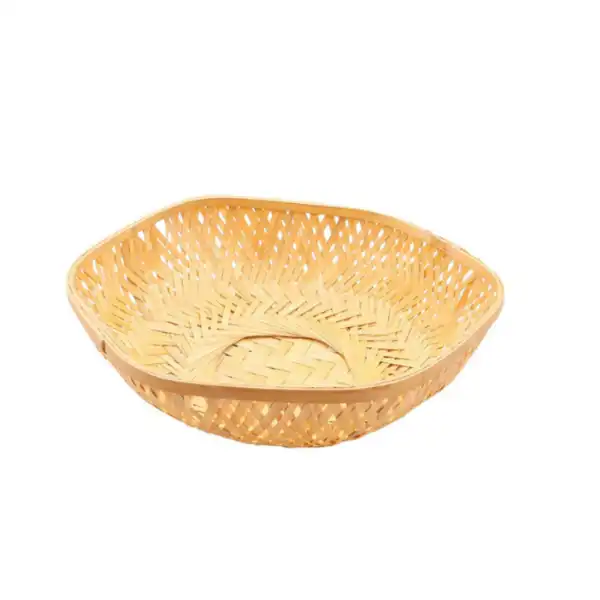 Bamboo Tokri Hexagonal Hexagonal bamboo tokri basket for rustic storage, decor, and eco gifting Bamboo Tokri Hexagonal Hexagonal bamboo tokri basket for rustic storage, decor, and eco gifting