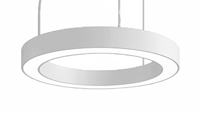 LED Hanging Light 50x70mm 2Ft Dia Circle - 30W White Body (WW)