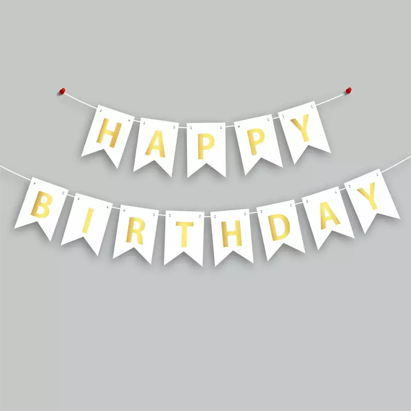 Happy Birthday Banner (White) | Pack of 1 Set