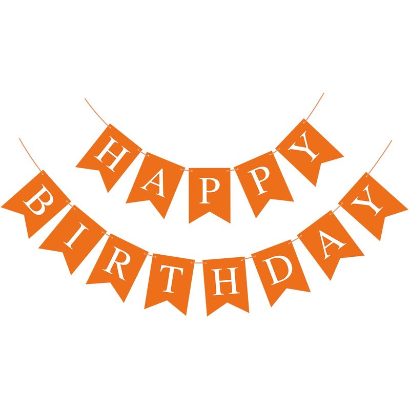 Happy Birthday Banner Orange
