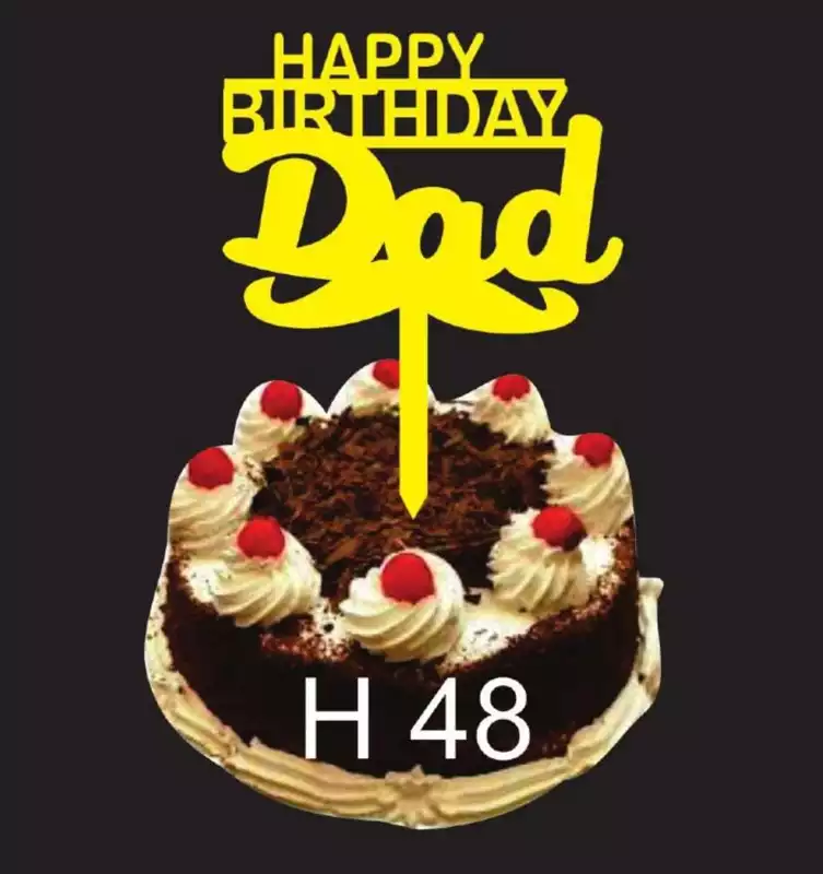 Happy Birthday Dad Acrylic Cake Topper | Stylish Birthday Decoration for Dad