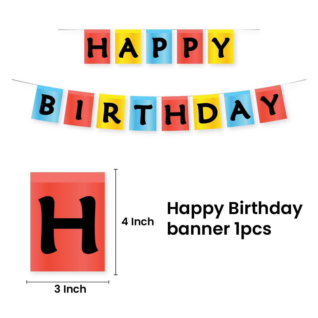 Happy 14th Birthday Celebrate with Our Combo Kit of 16 Printed Balloons and a Banner Pack of 16pcs for Your 14th Birthday Party Celebrations