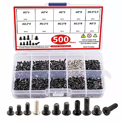 Laptop & Mobile Repairing Screw Kit – M2/M2.5/M3 Philips Round Head Screws for HP, Lenovo, Samsung, Dell Rust-Proof, Durable with Organizer Box