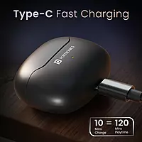 POR 1174 Harmonics Twins 33 TWS Earbuds – Bluetooth 5.3| Touch Control | Voice Assistant | Black