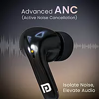 POR 1174 Harmonics Twins 33 TWS Earbuds – Bluetooth 5.3| Touch Control | Voice Assistant | Black