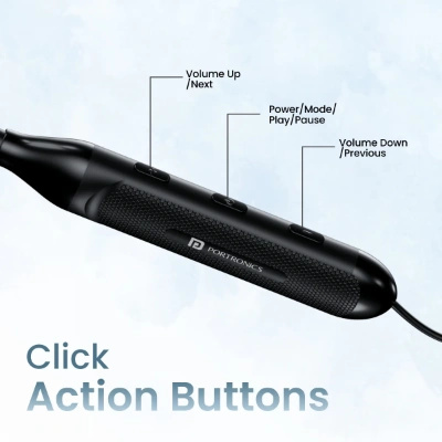 Portronics Harmonics Z7 Bluetooth Wireless in Ear Earphones with Upto 40 Hours Playback, Type C Fast Charging (Black) Portronics Harmonics Z7 Bluetooth Wireless in Ear Earphones with Upto 40 Hours Playback, Type C Fast Charging (Black)