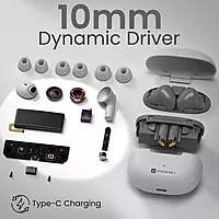 POR 2899 Harmonics Twins 32 TWS Earbuds – Bluetooth 5.4  In-Ear Design  Bass  30H Playtime  White