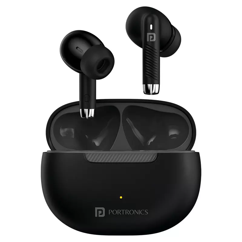 POR 2898 Harmonics Twins 32 TWS Earbuds – Bluetooth 5.4  In-Ear Design  Bass  30H Playtime  Black