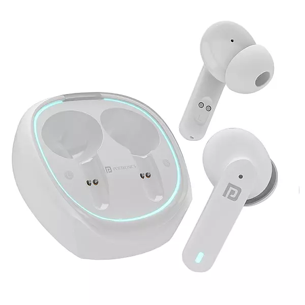 Portronics POR 2075 Harmonics Twins S11 TWS Earbuds – Bluetooth 5.3  Quad Mic  Auto ENC  30hrs Play